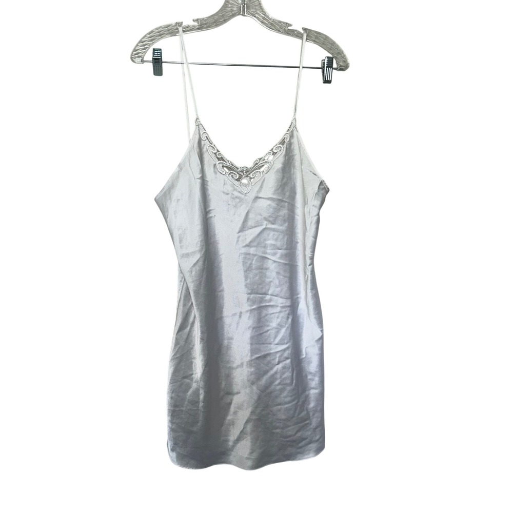 Vintage Dentelle White Lace Mini slip dress women's size medium coquette girly